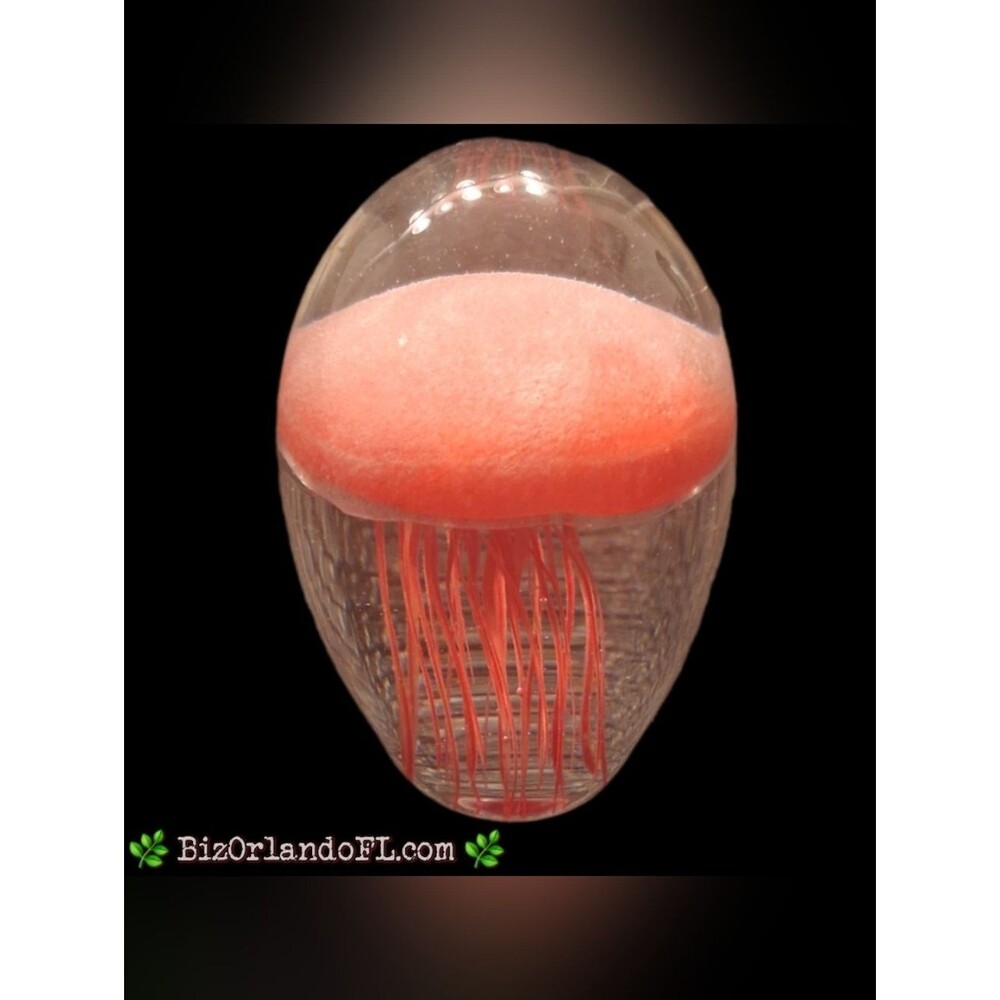 VINTAGE: Handmade Dynasty Gallery Art Glass Jellyfish Collectible Paperweight 4"